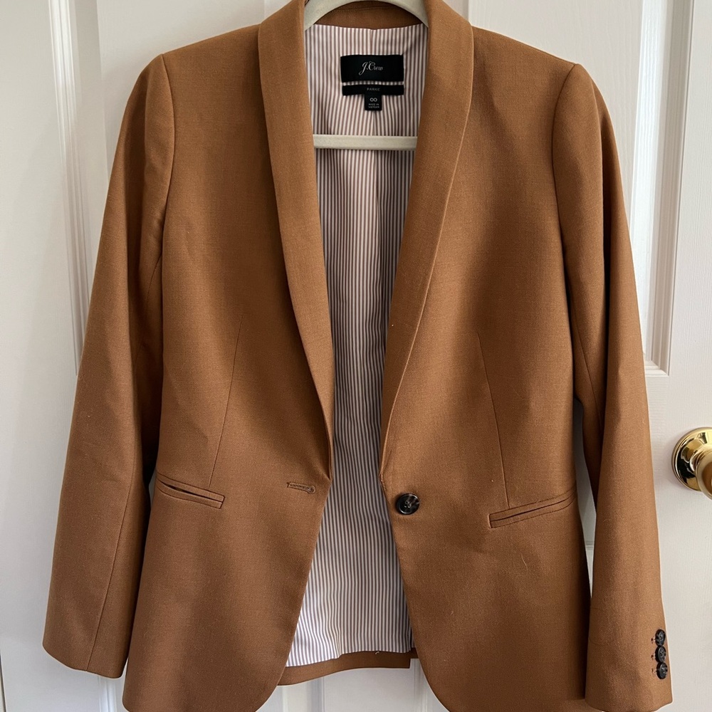 J Crew Tan Fitted Blazer
